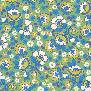 Liberty Fabrics Dancing Posies Tana Lawn® Cotton Green
