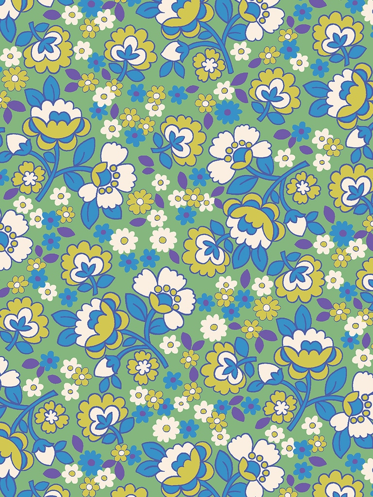 Liberty Fabrics Dancing Posies Tana Lawn® Cotton Green