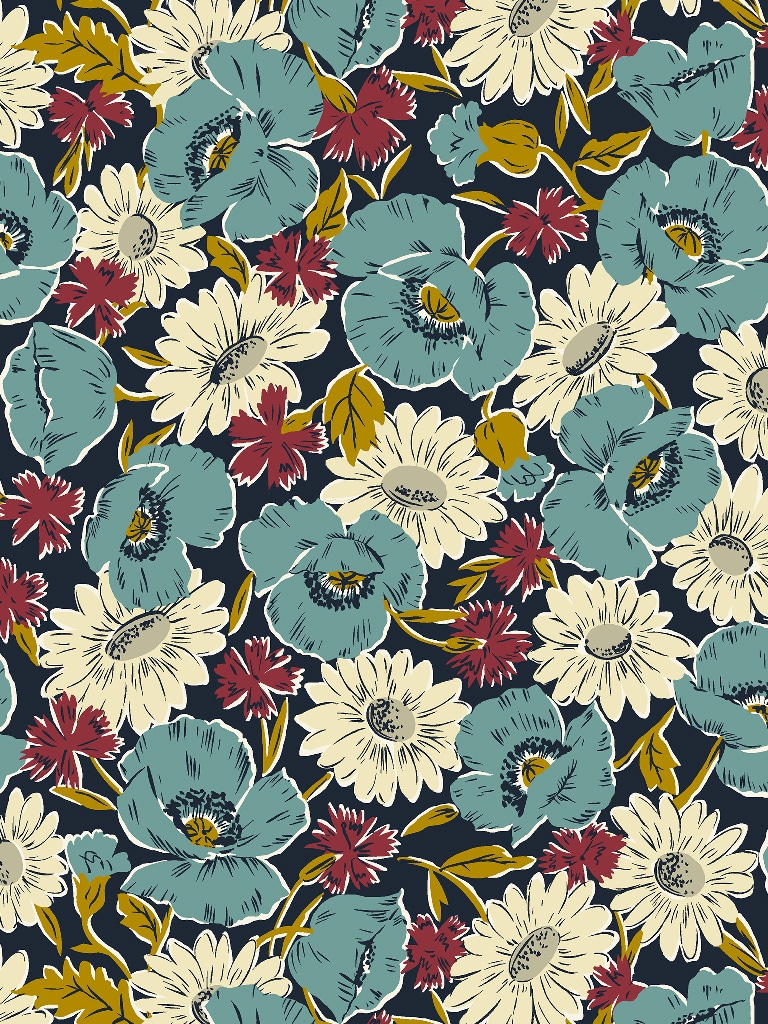 Liberty Fabrics Myria Tana Lawn® Cotton Navy