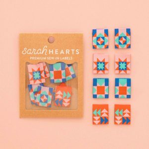 Sarah Hearts Summer Vibes Quilt Block Multipack Woven Sewing Labels