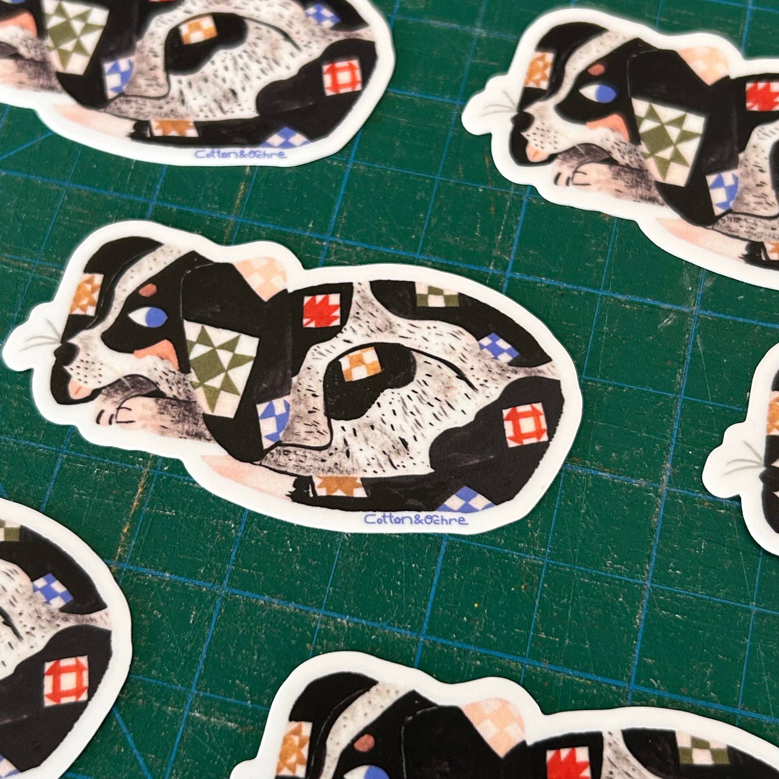 Cotton & Ochre Quilty Dog Sticker - Image 2