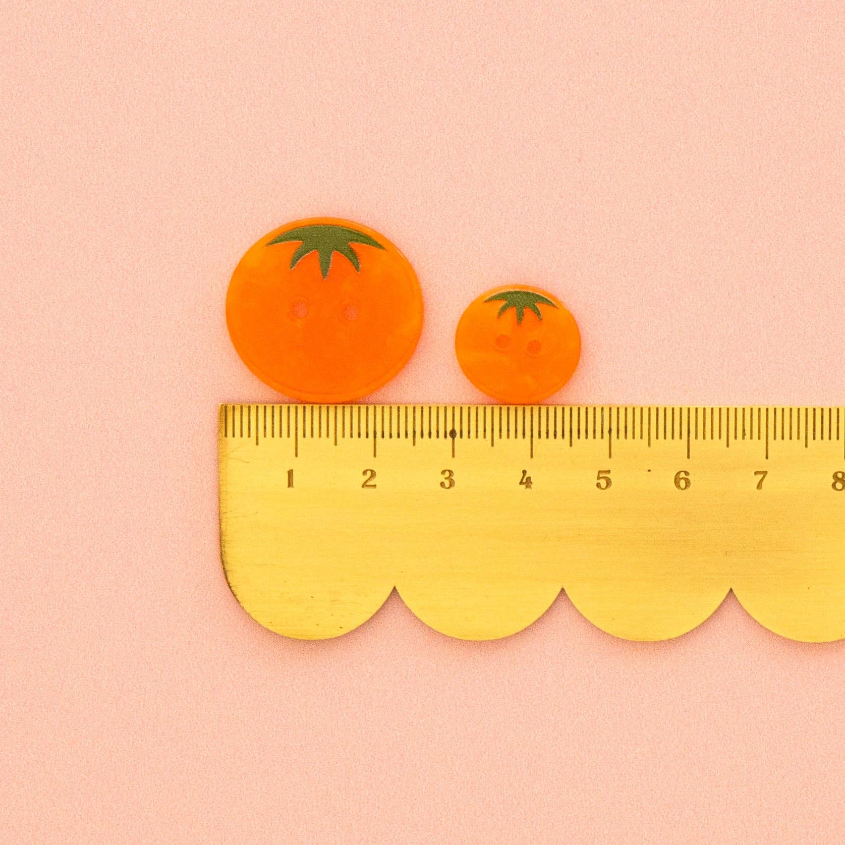 Sarah Hearts Orange Heirloom Tomato Small 5/8" Buttons - Image 2