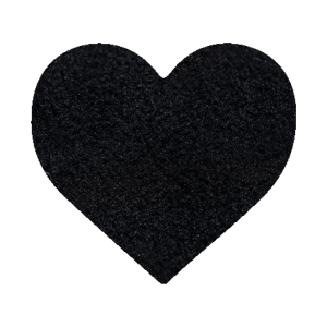 NoSo Micro Fleece Black Large Heart Patch