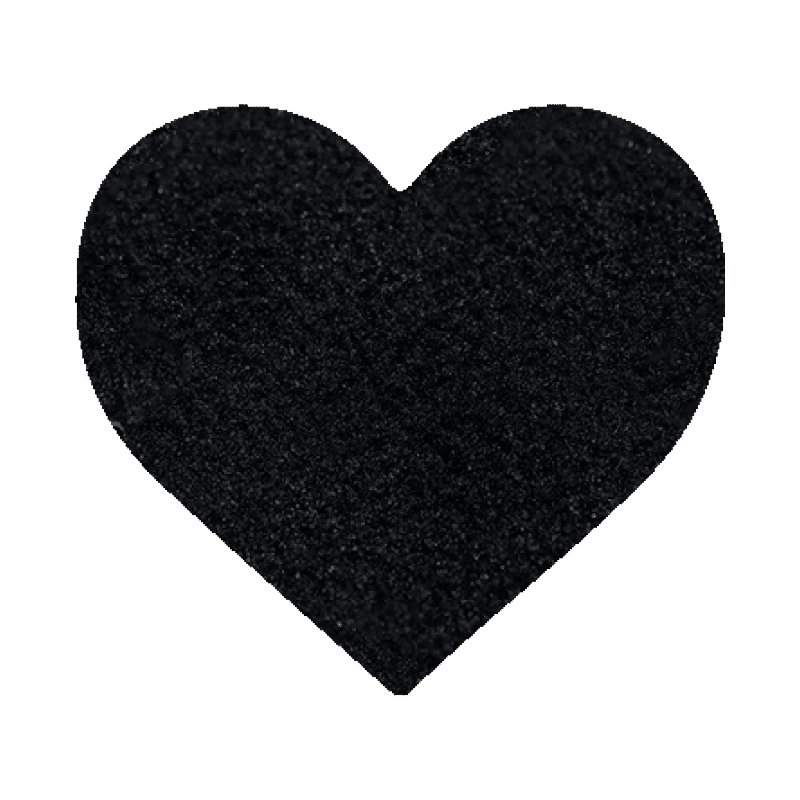 NoSo Micro Fleece Black Large Heart Patch