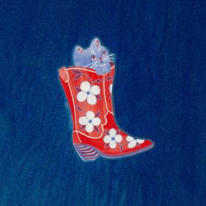 Bromstad Printing Co Cowboy Boot Cat Clear Sticker