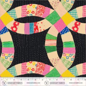 Windham Fabrics Heather Ross Boat Race Double Wedding Rings Deep Mud