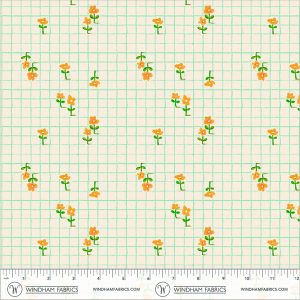 Windham Fabrics Heather Ross Boat Race Trellis Aqua