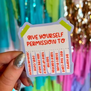 The Peach Fuzz Give Yourself Permission Sticker