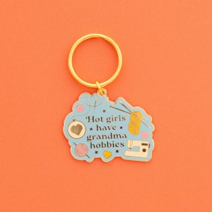 Sarah Hearts Hot Girls Have Grandma Hobbies Keychain