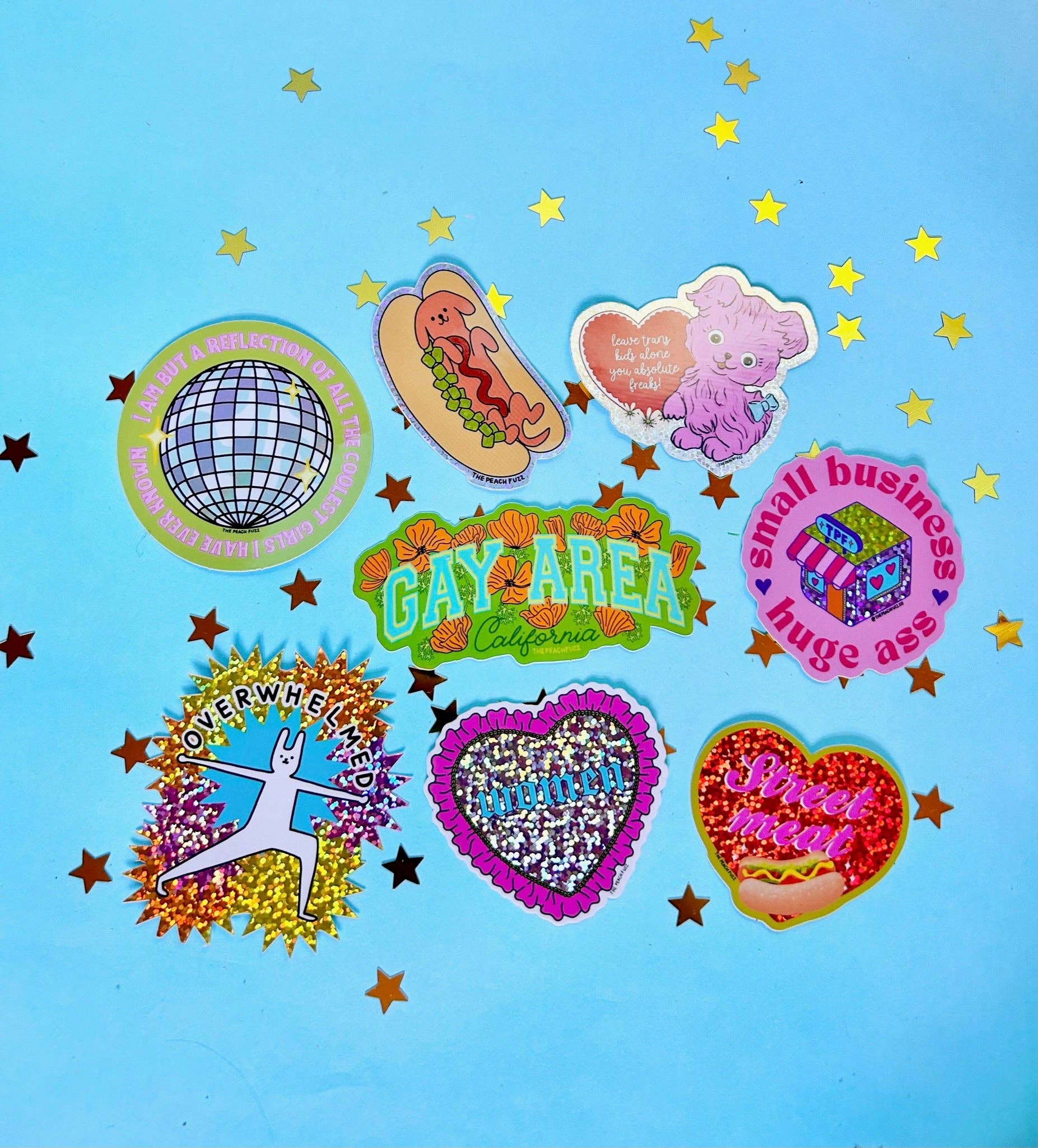 The Peach Fuzz Small Business, Huge Ass Glitter Sticker - Image 5