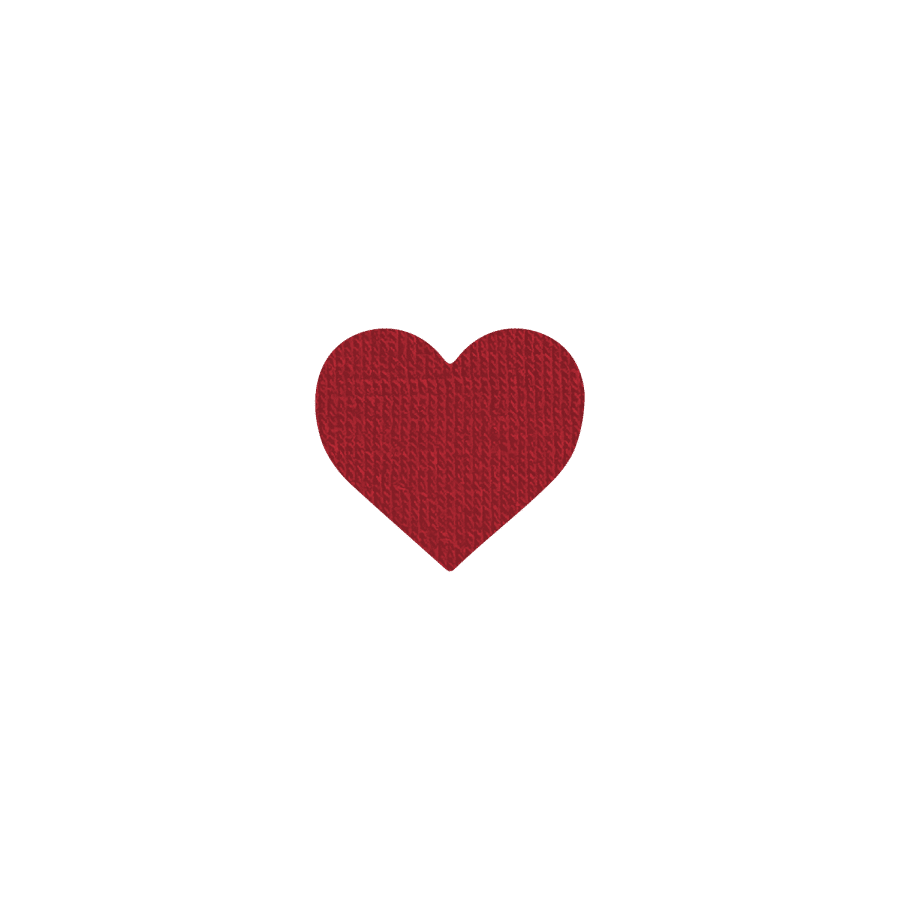 NoSo Merino Heart Patch Red