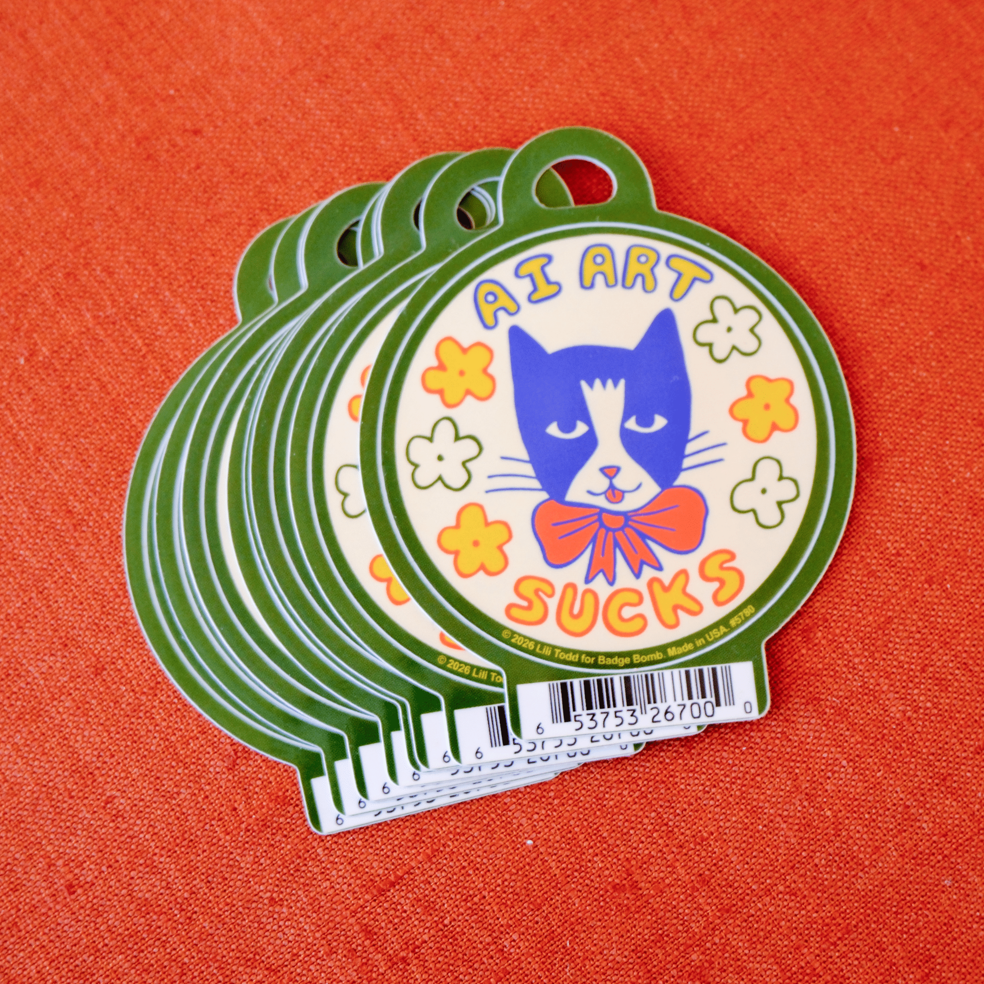 Badge Bomb Ai Art Sucks Cat Sticker - Image 3
