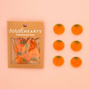 Sarah Hearts Orange Heirloom Tomato Large 1" Buttonsz