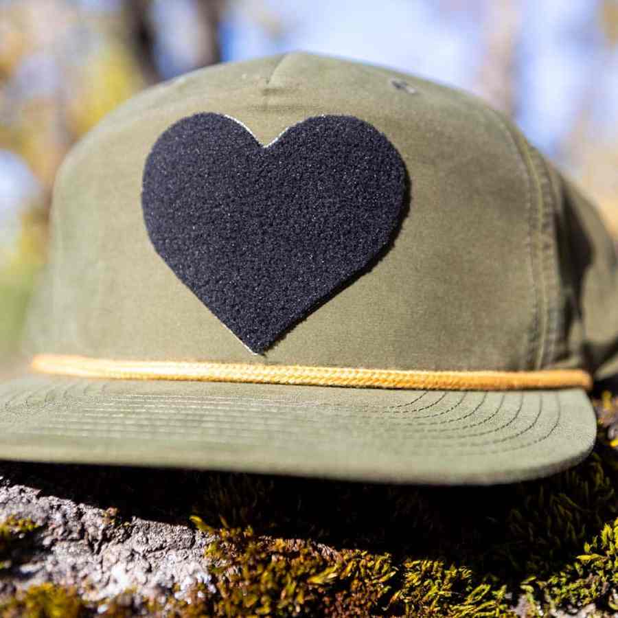 NoSo Micro Fleece Black Large Heart Patch - Image 2