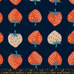 Ruby Star Society Kimberly Kight Strawberry Canvas Navy