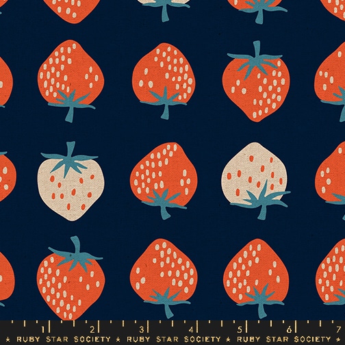 Ruby Star Society Kimberly Kight Strawberry Canvas Navy