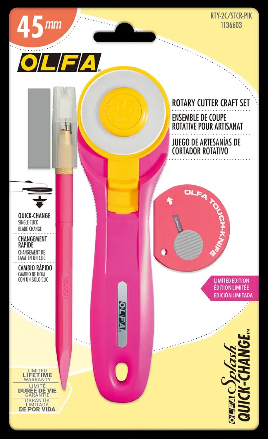 OLFA Quick-Change Rotary Cutter Craft Set Pink Limited Edition