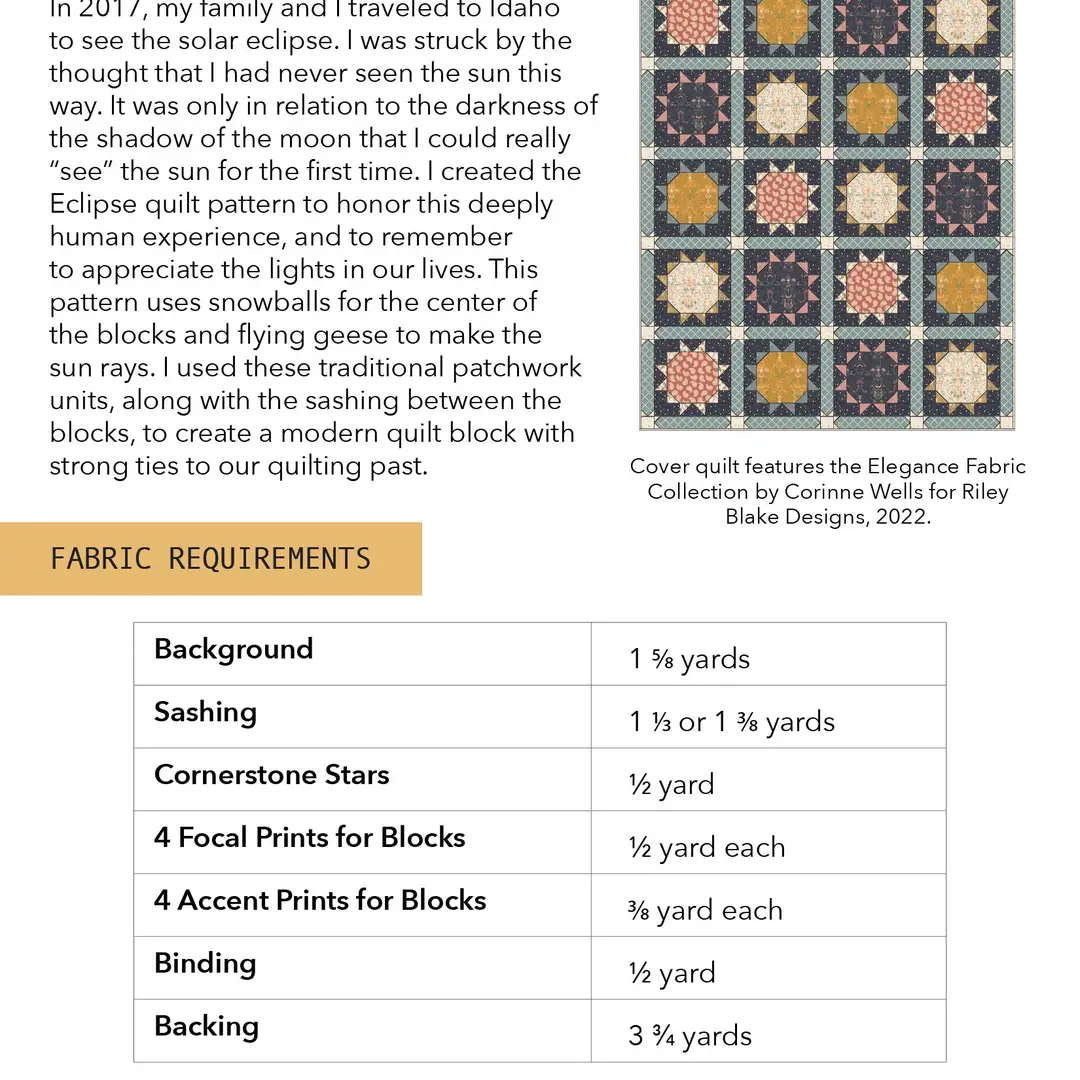 Frannie B Quilt Company Eclipse Quilt Pattern - Image 2