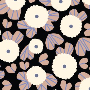 Cloud 9 Fabrics Leah Duncan Firefly Moon Flower Black
