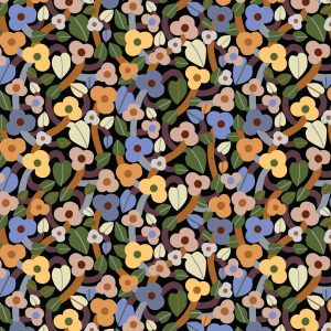 Cloud 9 Fabrics Leah Duncan Firefly Moon Summer Bramble Black
