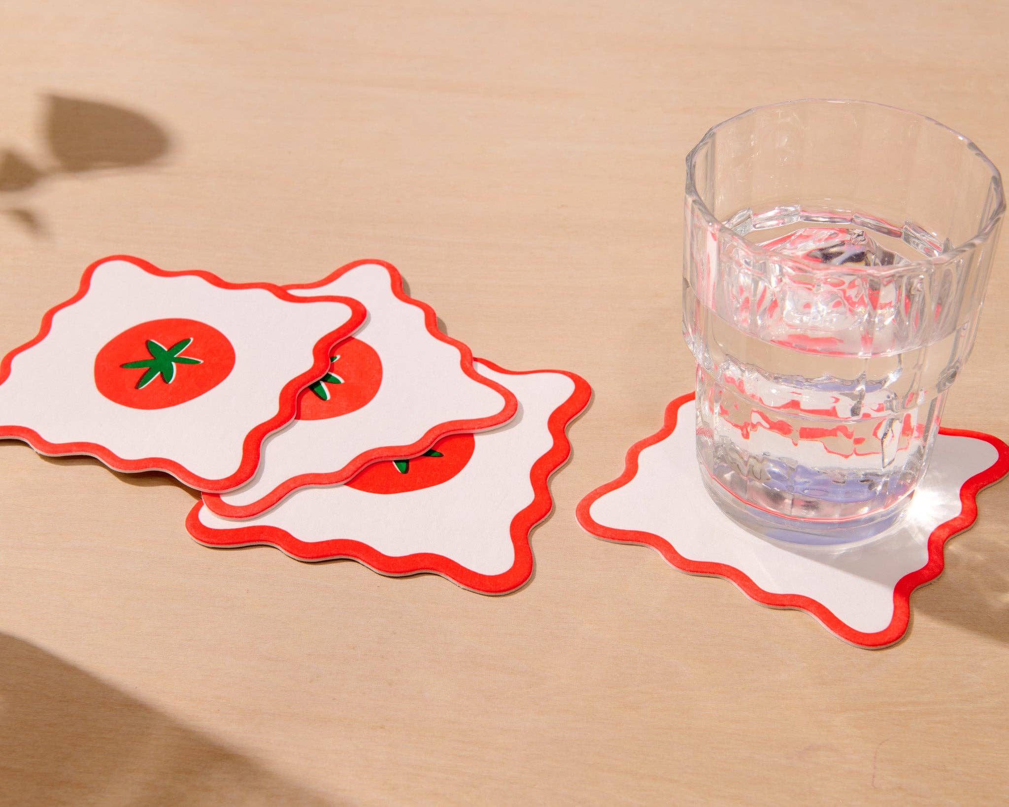 And Here We Are Crudité Tomato Summer Letterpress Reusable Vellum Coasters - Image 4