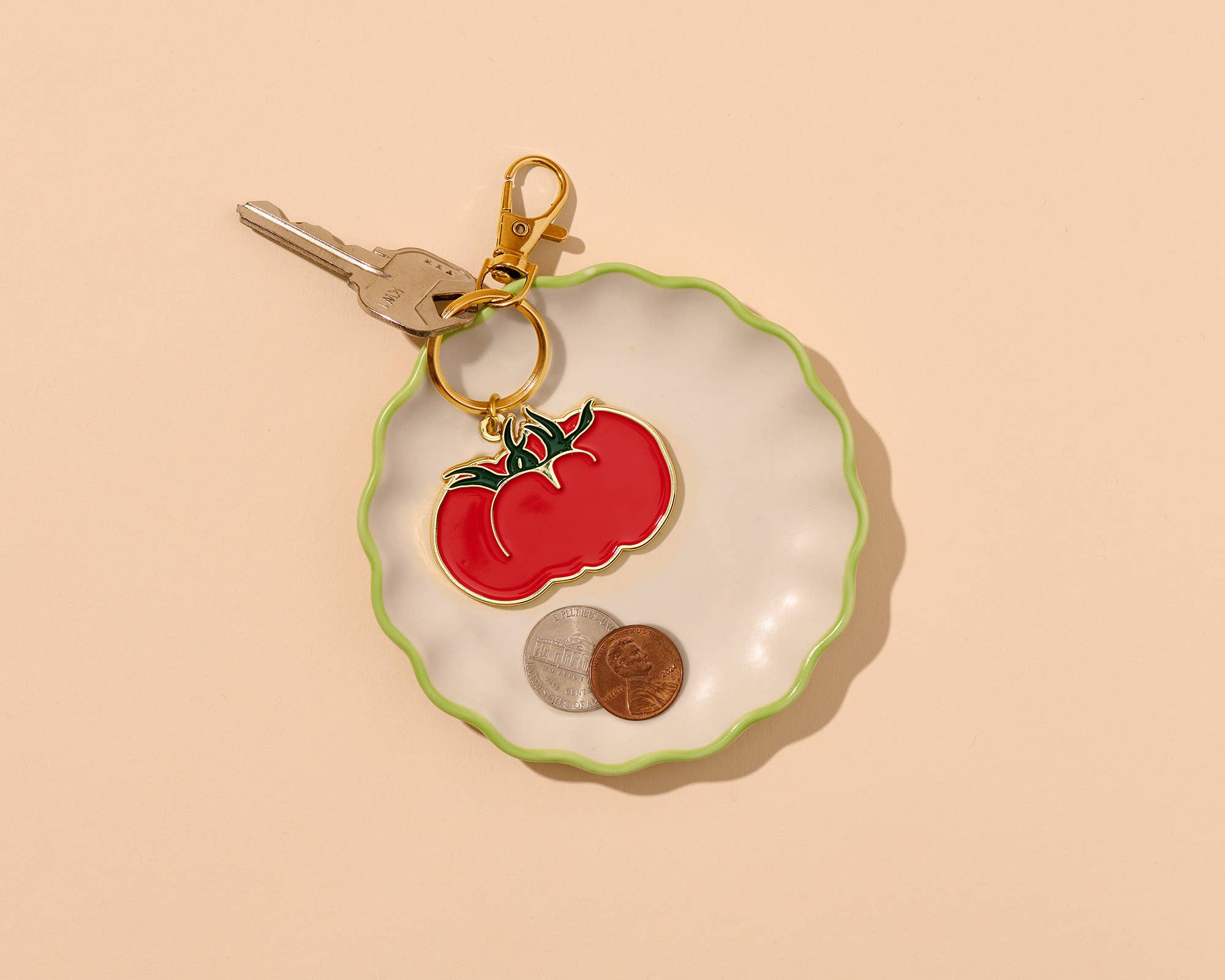 And Here We Are Heirloom Tomato Enamel Keychain & Bag Charm - Image 3